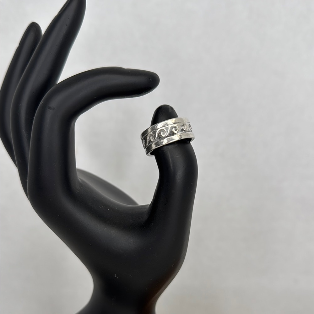 Vintage Estate Sterling Silver Swirl Ring lot D41